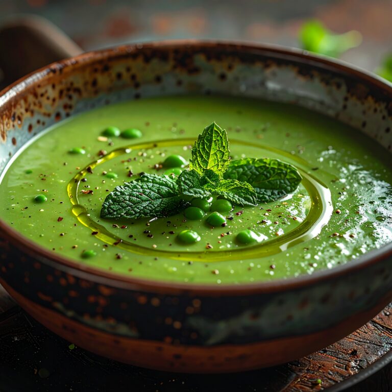 velouté petits pois menthe restaurant La Cour Nancy