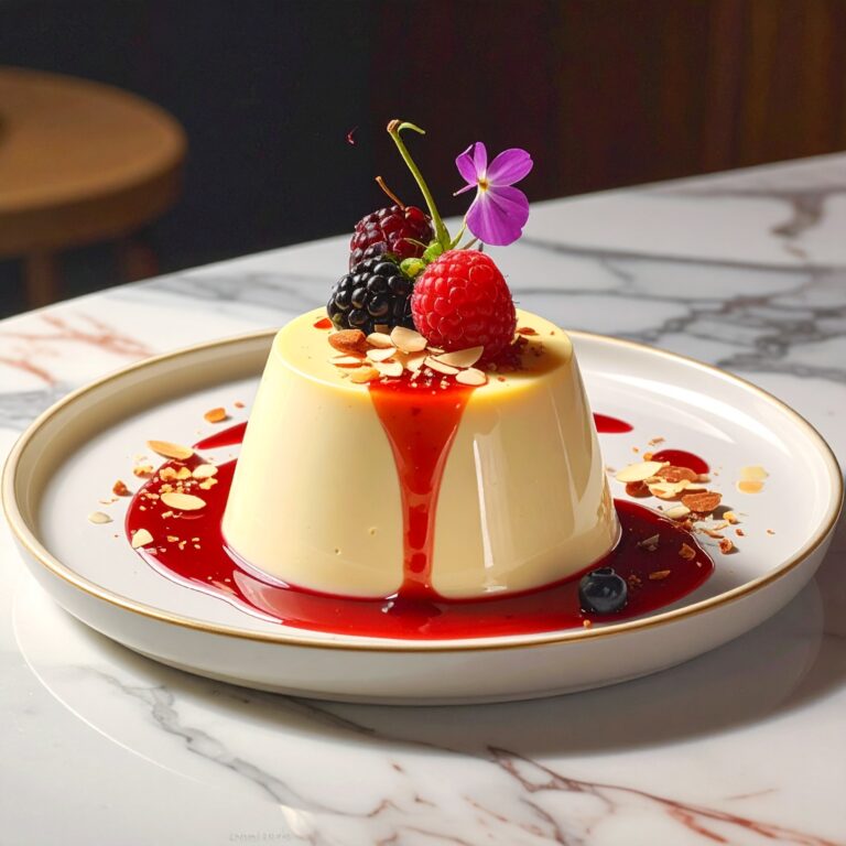 panna cotta amande coulis fruits rouges restaurant La Cour Nancy