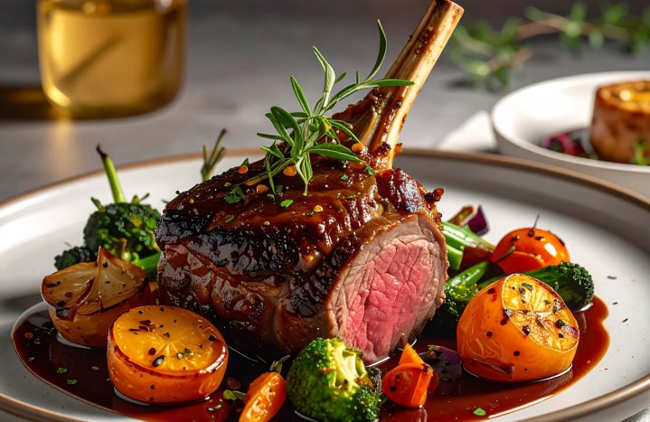 Firefly_Ultra realistic food photography of slow cooked lamb shoulder, tender and juicy meat 700192